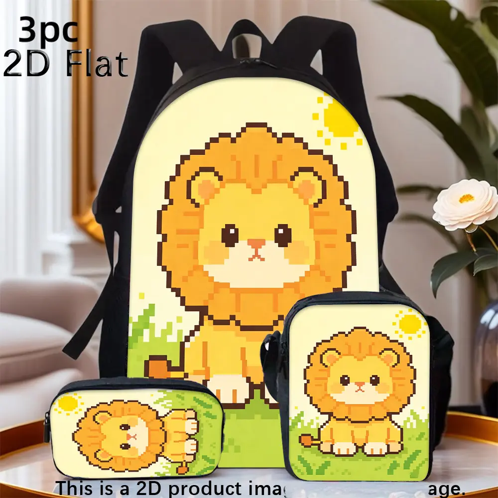 3pcs Lion Travel Backpacks Luggage Backpacks This Compact yet Roomy Backpack with a Lightweight Design Is Perfect for Short Trips and Daily Use