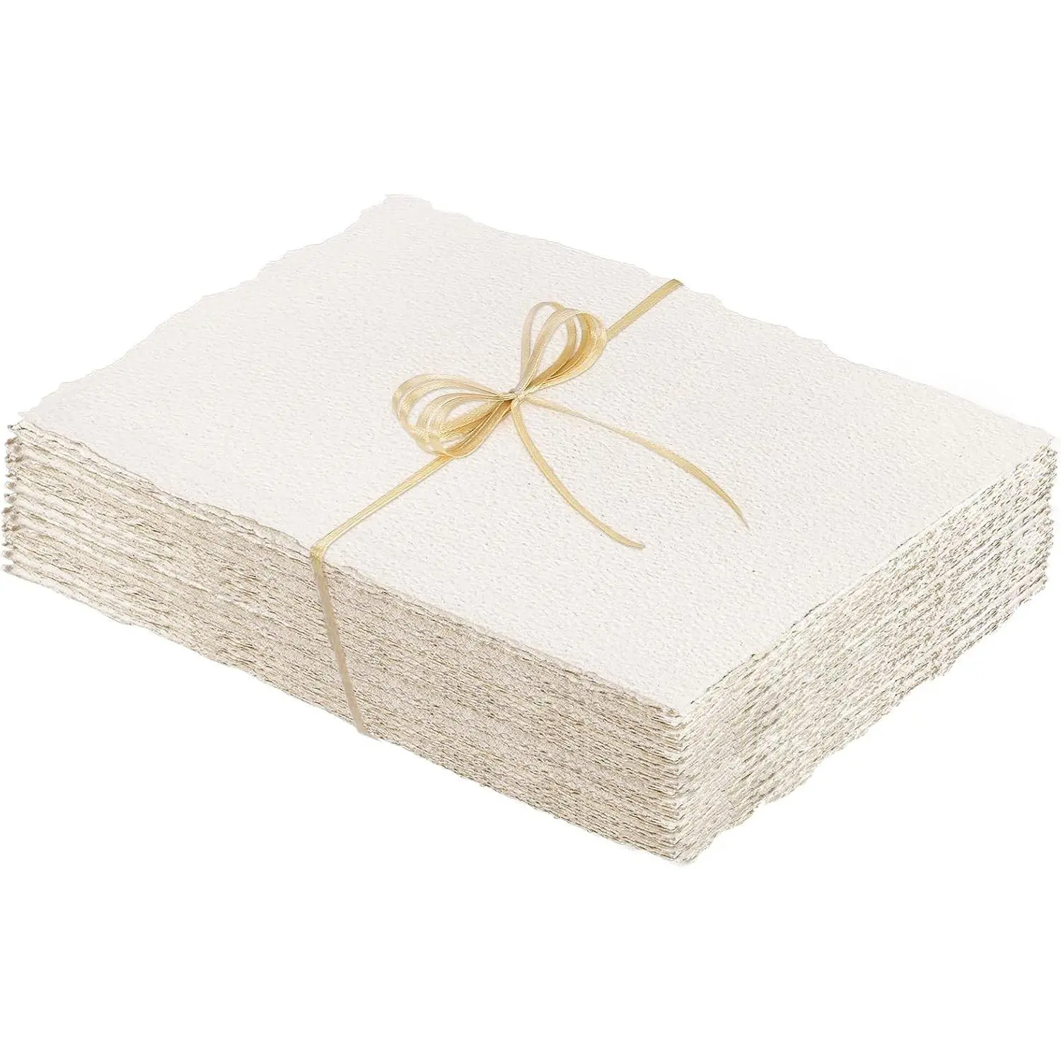 Cotton Watercolor Paper 50 Sheets 5 x 7 in, 300 GSM | Deckled Edge, Handmade Cold Press Texture, Absorbent Cotton Paper for Watercolor, Acrylic, Sketching and Cards