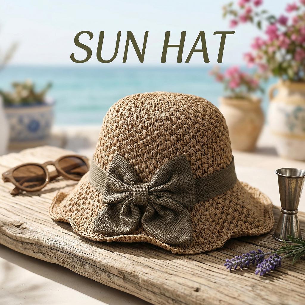 Women Retro Straw Beach – Foldable Wide Brim Sun with Bow, Breathable Woven Summer for Travel, Vacation and Outdoor hat Women Retro Straw Beach – Foldable Wide Brim Sun with Bow, Breathable Woven Summer for Travel, Vacation and Outdoor hat