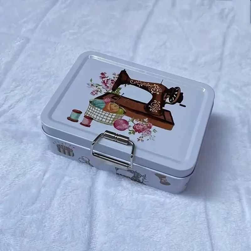 Sewing Storage - 1pc Double-Layer Snap-Lock Tin Box, Box Organiser, Organize Sewing Tools Efficiently, Durable and Space-Saving Design
