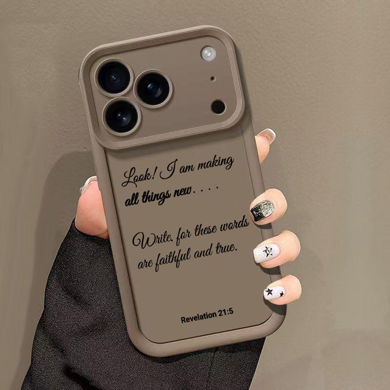 1PC Christian Revelation 21:5 All New Things Pattern Phone Case,Compatible with iPhone X/11/12/iPhone 13 Phone Case /14/15/16/17 Pro Max/Plus/Air & Samsung Galaxy,Military-grade drop protection, soft silicone, perfect gift for faith lovers.