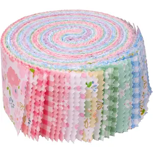 Clearance 42 Strip 2.5" x 44" Cotton Jelly Roll Fabric Strips Bundles for Quilting, for Blanket, Rug, Upholstery, Quilt, Party Home Decor and DIY Crafts (Sweet Garden)
