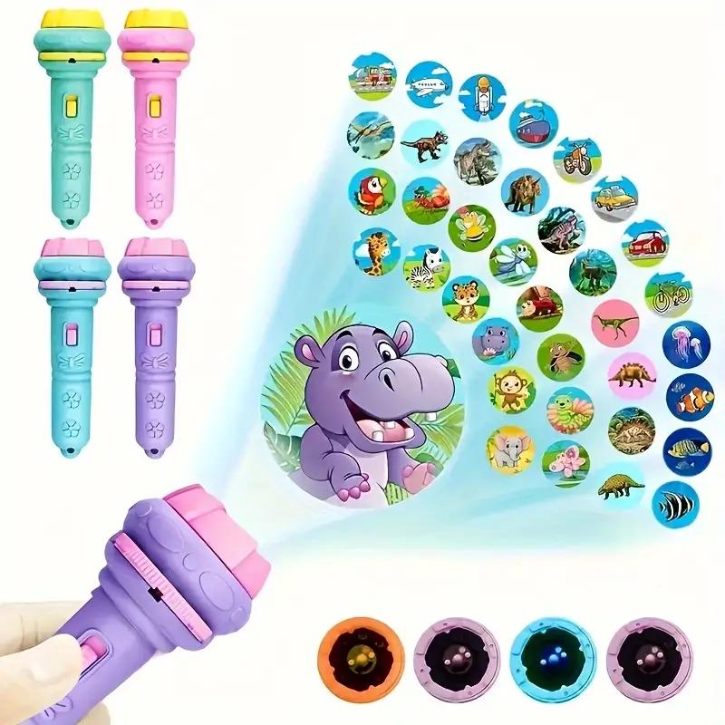 32-Pattern Projection Flashlight, Bedtime Educational Toy, Visual Learning Tools, Learning Machine, and Portable Storytelling Light, Multi-Pattern Animals Projector for Toddlers, Ideal Holiday and Back-to-School Gift