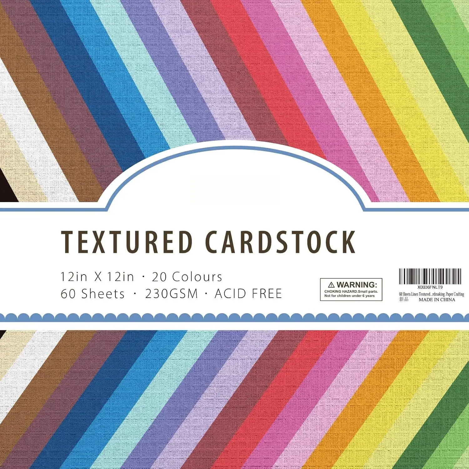 60 Sheets Colored Linen Textured Cardstock Paper 12x12 Inch, 85 lb, 20 Colors Heavyweight Multi Colored Card Stock Paper, Solid Core Double Sided Cardstock for Card Making Craft&Scrapbooking