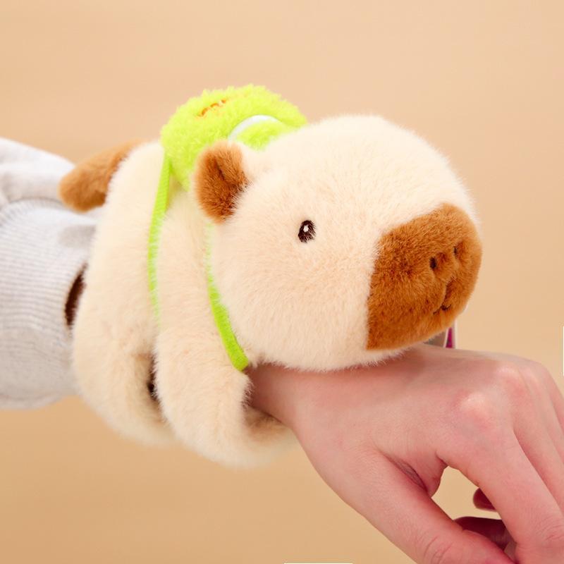Capybara Animal Slap Snap Wrap Wristband Bracelet Plush Stuffed Animal Kawaii Hand Ring Wristband Kid Funny Toys
