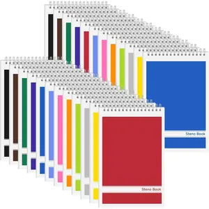 24 Pack 6x9 Spiral Steno Pads Bulk 12 Assorted Colors 60 Sheets Gregg Rule Writing Paper Notebooks for Students Teachers Men Women Professionals Office School Recording