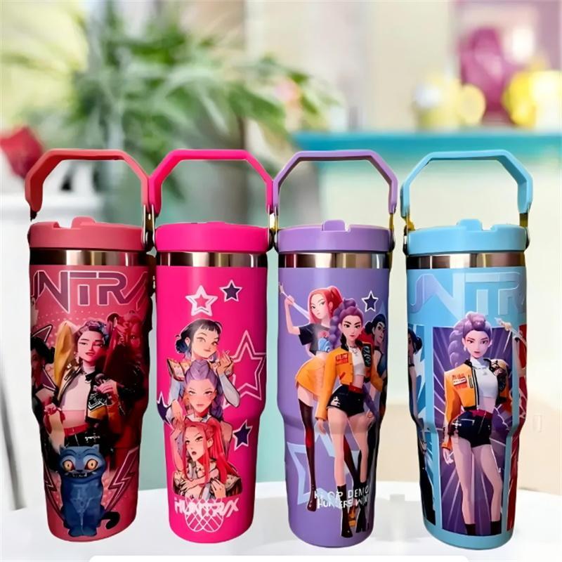 New 30oz Ice King Cup 304 Stainless Steel Handheld Car Cup Leakproof Insulated Tumbler Vacuum Insulated Straw Hunter Women Group Thermos Winter Summer Use with Straw