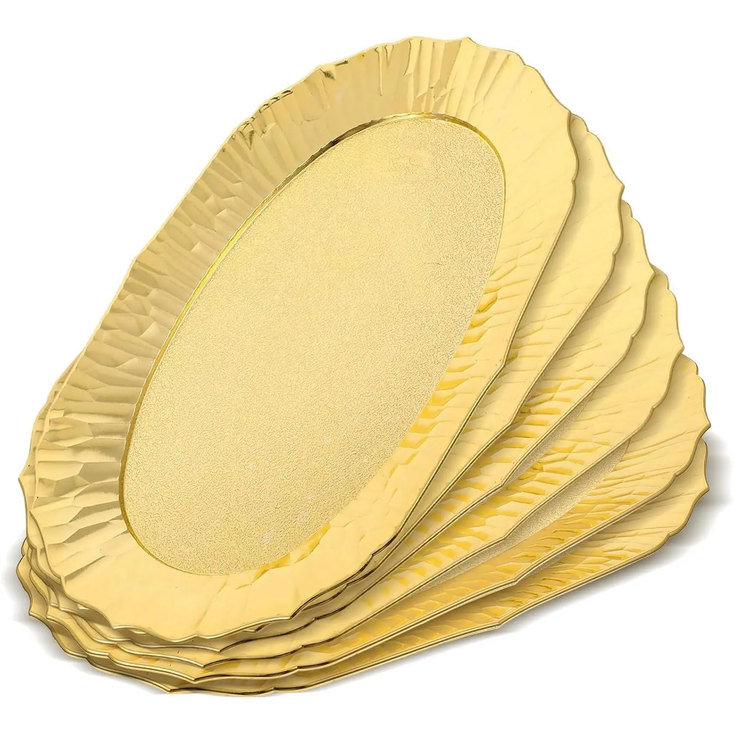 6 count  Plastic Serving Trays  Party Platters for Desserts, Snacks, Charcuterie, Cupcakes, Elegant Decorative  Display, 14" x 8.5"