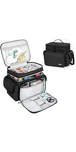 Large Sewing Supplies Organizer(13 x 8 x 9 in),-Layer Sewing Accessories and Organizer Case Bag,Protable Travel Sewing Box Sewing Basket for Sewing,Black(Bag Only)