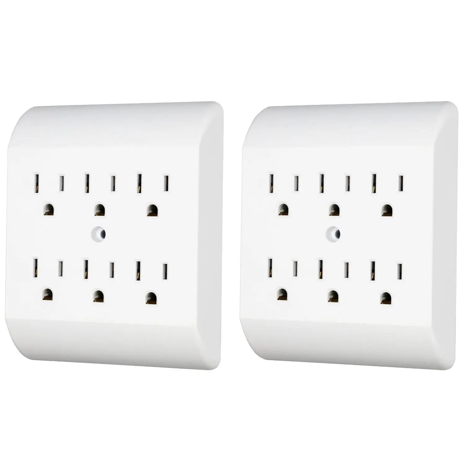 6 Outlet Wall Tap Extender Turns 2 Grounded Outlets into 6 - Easy Install  Station | 2 Pack