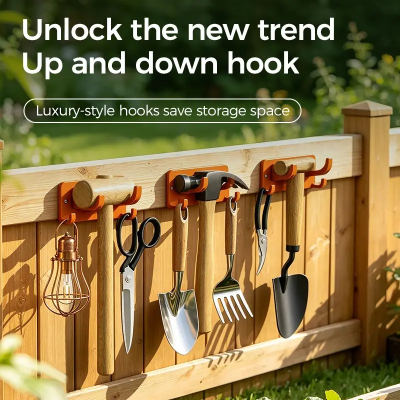 Gardening Tool Storage Bracket Garage Storage Wall Rack, Hammer, Wrench, Pastoral Shelf