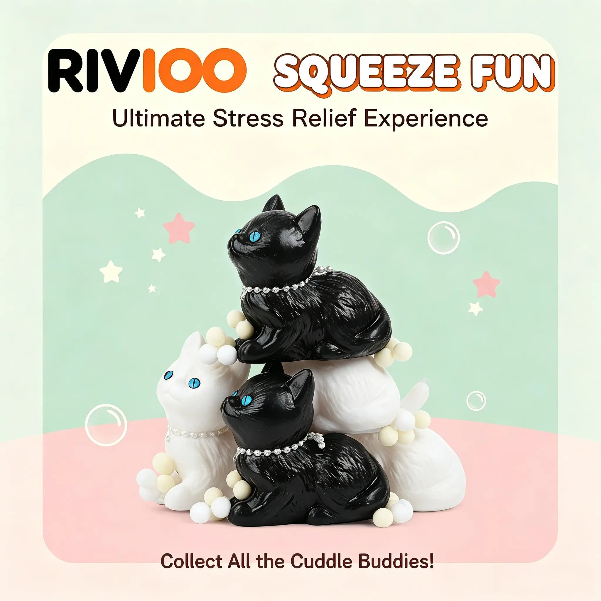 RIVIOO Super soft cat pinch music decompression artifact TPR pinch toy