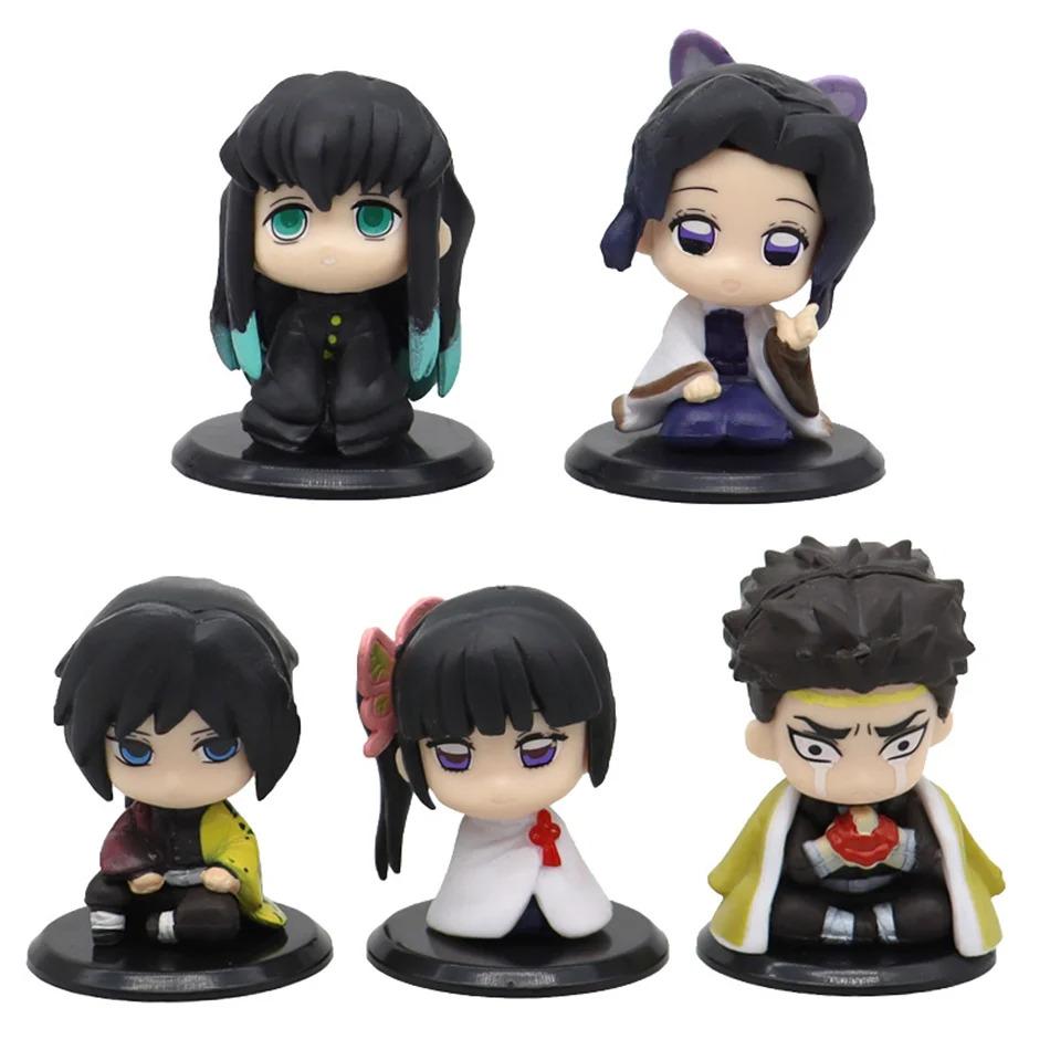 HOT Anime Q Version Demon Slayer Sitting Ghost Doll Tanjiro Nidouzi Inosuke Zenizu Figure Action Figure Movie Model Toys Doll