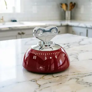 Kitchen Magnetic Timer, Mechanical Countdown Alarm, Battery-Free, Adhesive Desktop Refrigerator Mount, Cooking Baking Study Work Timer