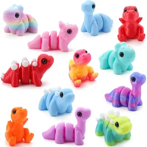 12 Pcs 3D Printed Dinosaur Animals Set, Mini Animals 3D Printed Toys - Cute Articulated Flexible Figurines Fidget Toys for Party Favors Birthday Gifts Desk Pets Office Home Decorfidget toys