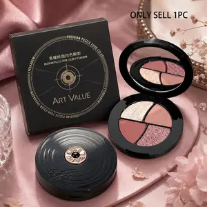 Vartvalue Obsidian Four-Color Eyeshadow, Low Saturation, Powder, Daily Commute, Korean Style, Ideal for Beginners & Travel
