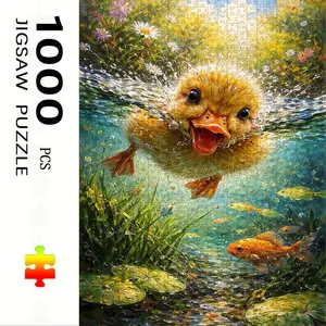 1000 Piece Duck Theme Puzzle, Large Adult Family Interactive Toy, DIY Home Decor Brain Challenge, Holiday Scene, Durable Puzzle
