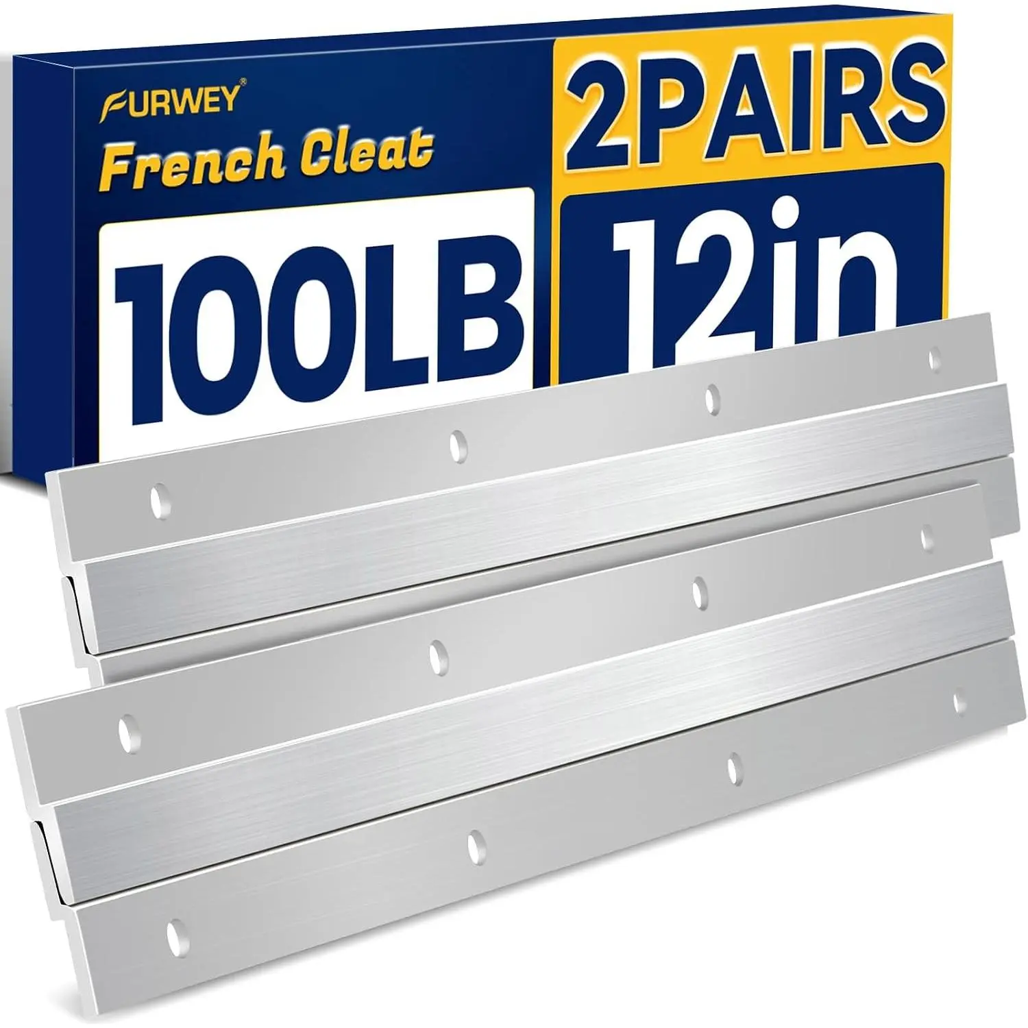 Aluminum French Cleat Picture and Mirror Hanger Headboard Wall Mounting Brackets with Screws 12 Inch 2 Pairs Support 80 lbs