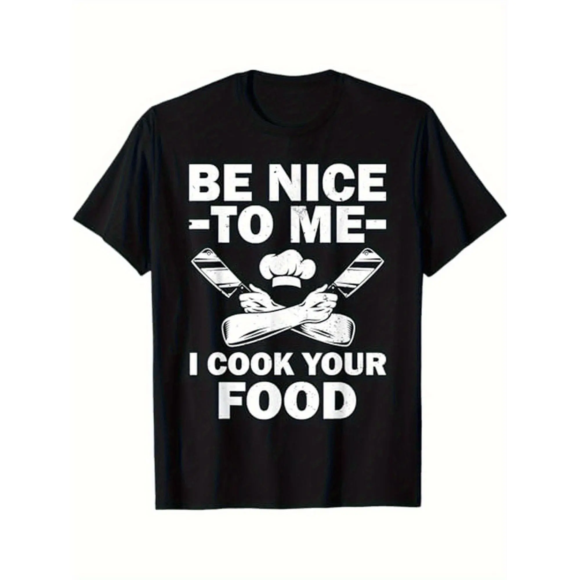 Men'S Soft Chef Pattern T-Shirt - _Be Nice to Me,