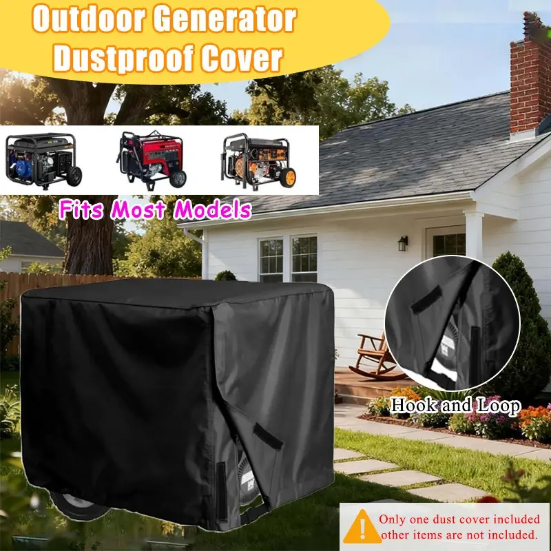 1pc Outdoor Generator Dust Cover, Windproof Rainproof UV Protection, Velcro Attachment, Portable Durable Generator Protector