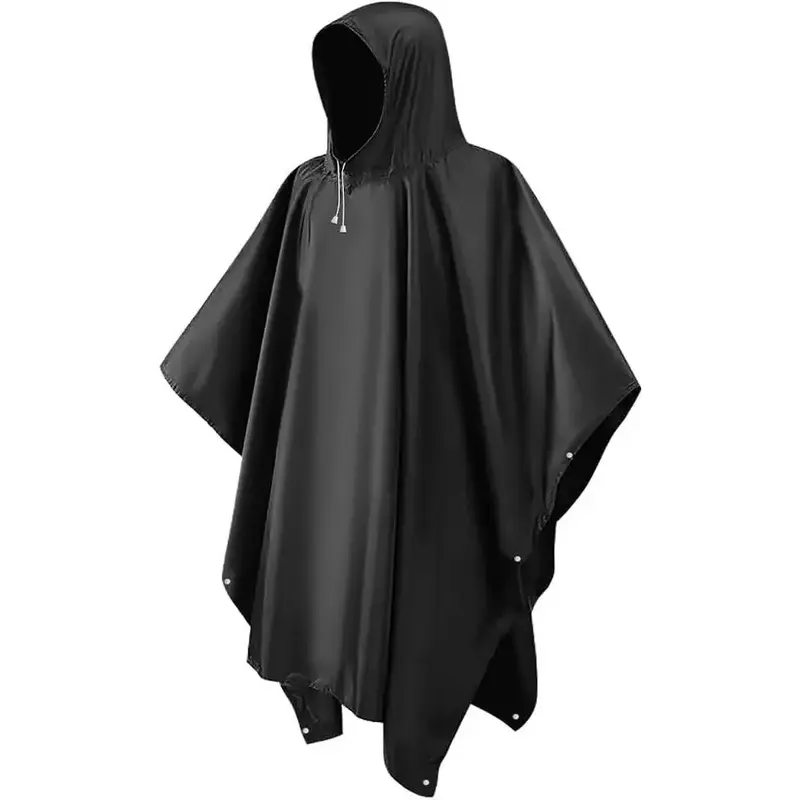 Unisex 1-Size Reusable Eco-Friendly EVA Rain Ponchos - Waterproof Rainproof Rain Suit, Heavy-Duty Foldable Pocket Raincoats, Full Body Cover with Drawstring Hood, Sleeves, Lightweight Outdoor Gear for Camping, Hiking