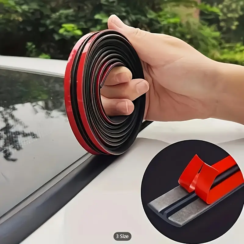 1Pc300Cm/118.11In{Car Sunroof T-Shaped Sealing Strip}Front And Rear Windshield Universal Roof Anti-Leakage Strip Rainproof T-Shaped