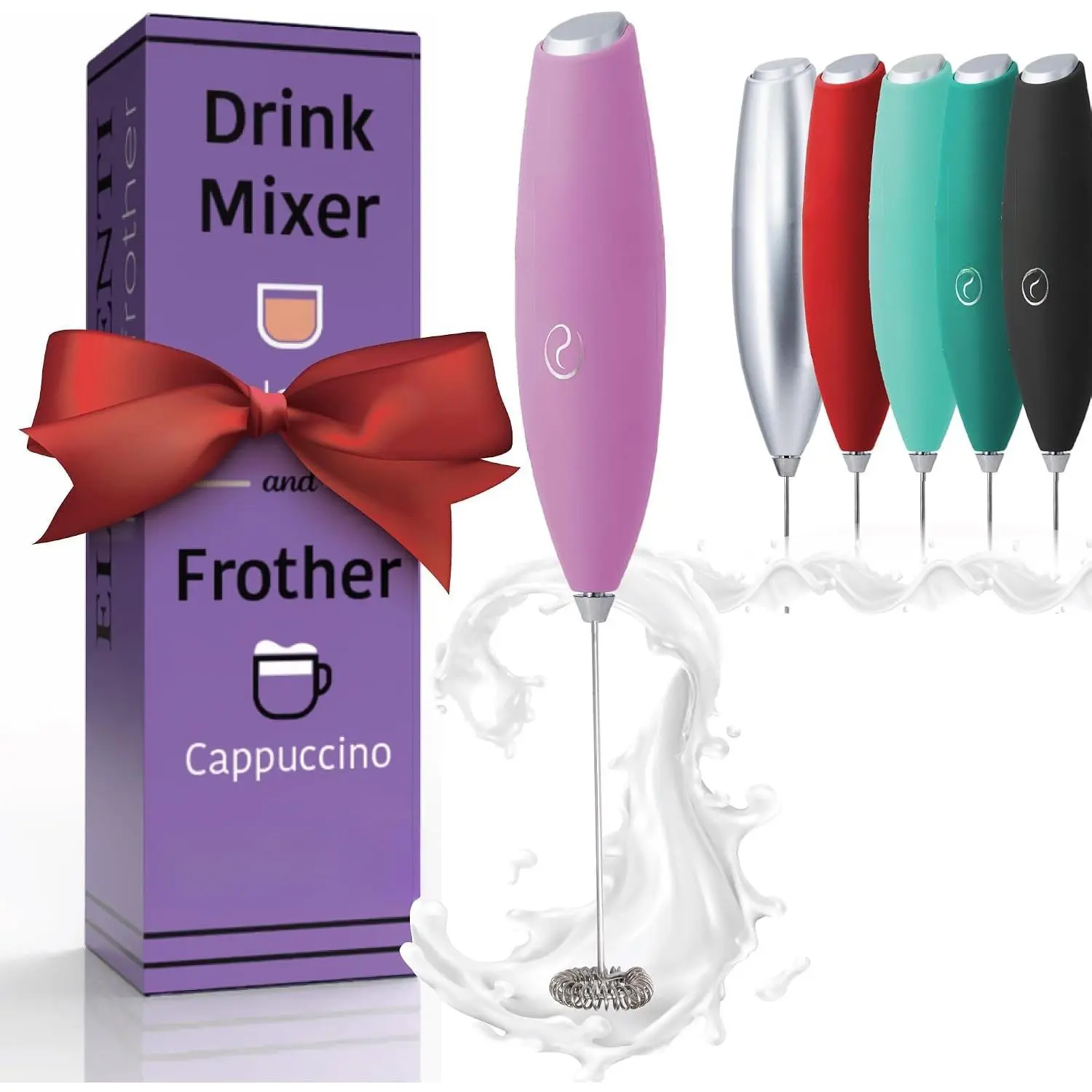 Drink Mixer Handheld - Electric Stirrer and   Mixer Wand, Easy-to-Use Mini Frother Wand for Quick Delicious , Milk Frother and Coffee Stirrers (Pastel )