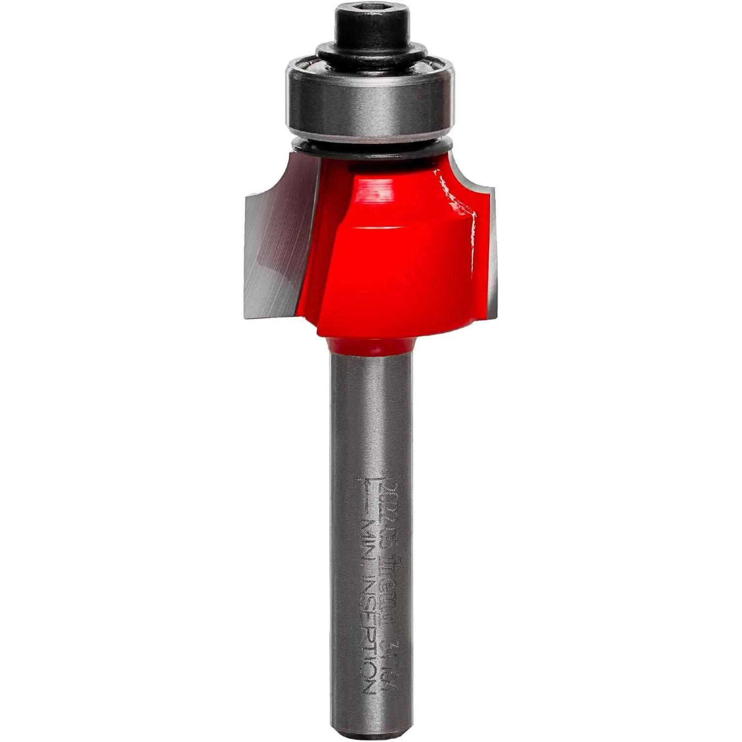 Radius Rounding Over Bit - Perma-Shield Coating, Quadra-Cut, 2 Cutters, 1/4" Shank Dia., 1/8" Radius, 2-3/16" Length, 34-104 - Drill Attachment Edge Treatment & Grooving Bits for Hardwood, Plywood, Softwood, CNC/Hand-Held Routers, Composite Materials