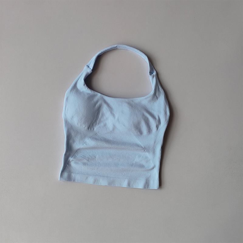 Neck Halter Shockproof Sport Longline Strappy Top Halterneck Vest Gym Support Yoga Gym Workout Seamless  Fitness Sport Bra