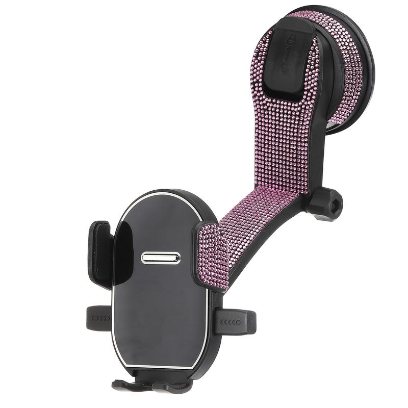 2025 New Car Phone Holder, Upgraded with Rhinestone Inlay Craftsmanship, Adjustable Horizontal and Vertical Phone Holder for Car Dashboard, Does Not Block View, Compatible with All Phones, Ideal Gift Choice Adjustable Folding Magnetic Phone Holder