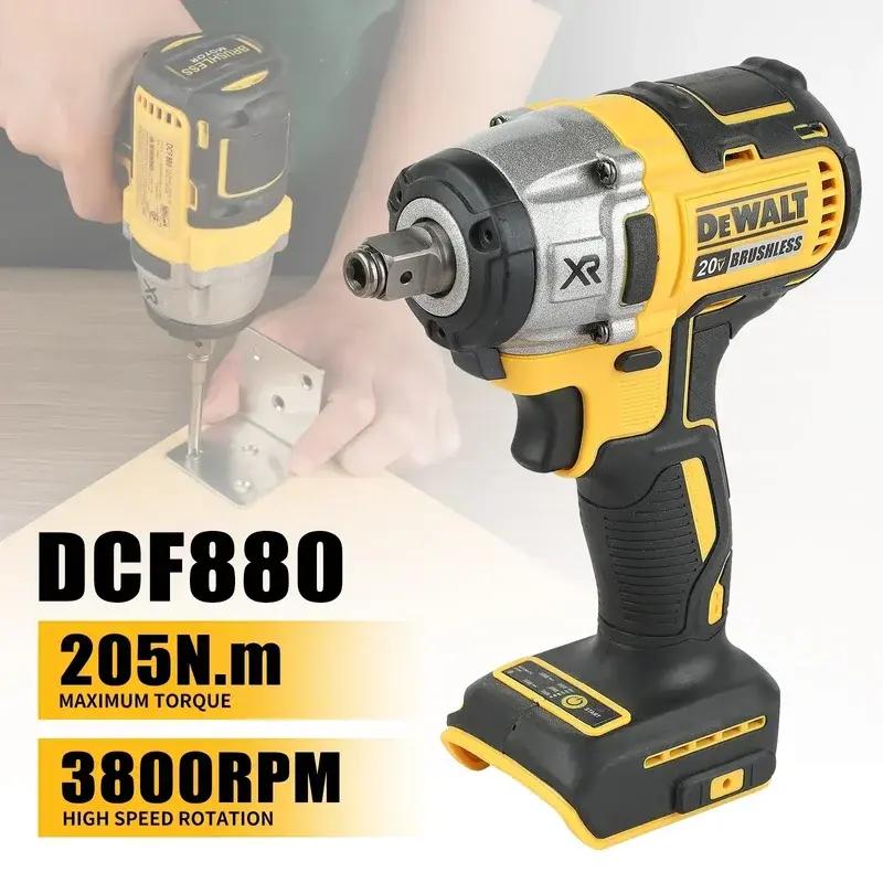 Dewalt DCF880 3300RPM Brushless Impact Wrench High Torque Cordless Electric Wrench for Tire Repair 20V Rechargeable Power Tool with Brushless Motor