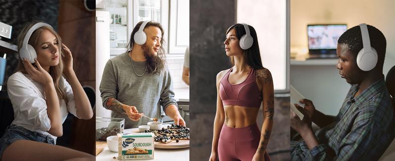 Mokata22 Bluetooth Headphones Over Ear, 90H Playtime, Bluetooth Wireless Headphones, 3 EQ Modes, Built-in HD Mic,  Electronic Headset OverEar comfort wearables Multi-Platform Gaming quiet immersive bass audifonos earpieces- play time Audio Black