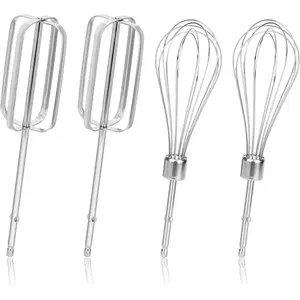 4pcs Hand Mixer Beaters Attachments Set, 2 Styles Stainless Steel Handheld Mixer Replacement Beaters Electric Mixer Parts Accessories for Hamilton Beach Hand Mixer 62682RZ 62692 62695V 64699