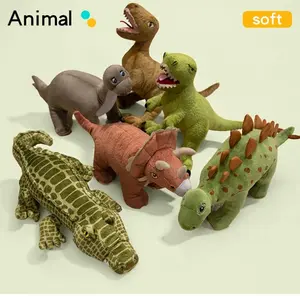 Realistic Dinosaur Plush Toys, Stegosaurus Triceratops Velociraptor Tyrannosaurus Rex Dolls, Dinosaur Park Decorative Ornaments