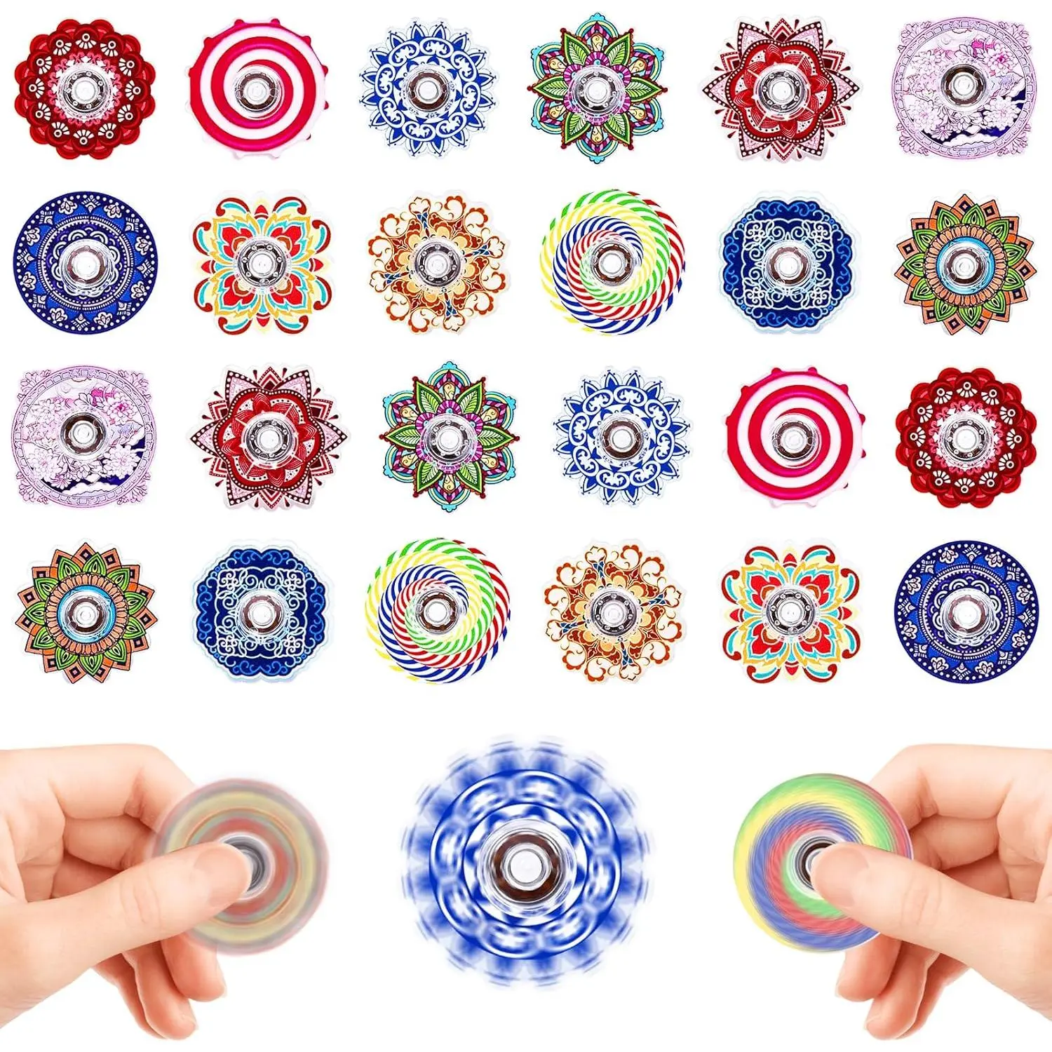 24 Pack Fidget Spinners Bulk, Mini Fidget Spinner for Kids Fidget Toys Adults – Party Favors & Classroom Prize for Autism ADHD, Stress Relieffidget toys