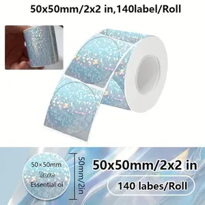 1 Roll Holographic Thermal Labels, Durable Thermal Printer Stickers, for Address, Barcode, Price Tags, Compatible with Multiple Printers