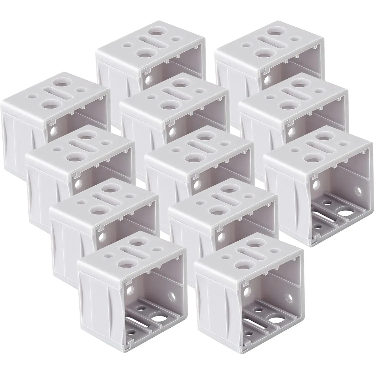 12 Pack 1 inch Blind Brackets, Vertical Blind Bracket Box Mounting Bracket Window Blinds Headrail Brackets, White