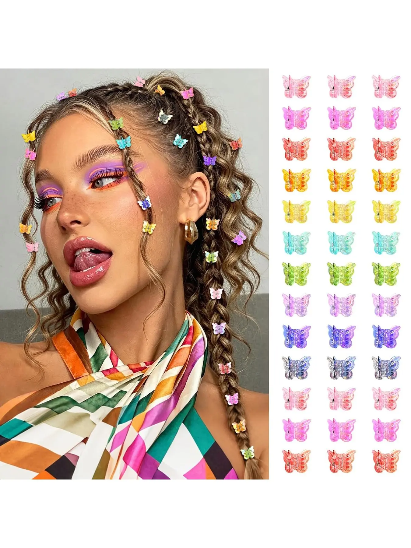 50pcs Mini Butterfly Hair Clips Small Cute Plastic Hair Claws Festival Style Hair Accessories For Women Girls Daily Wear Party Favors Hair Styling Tools
