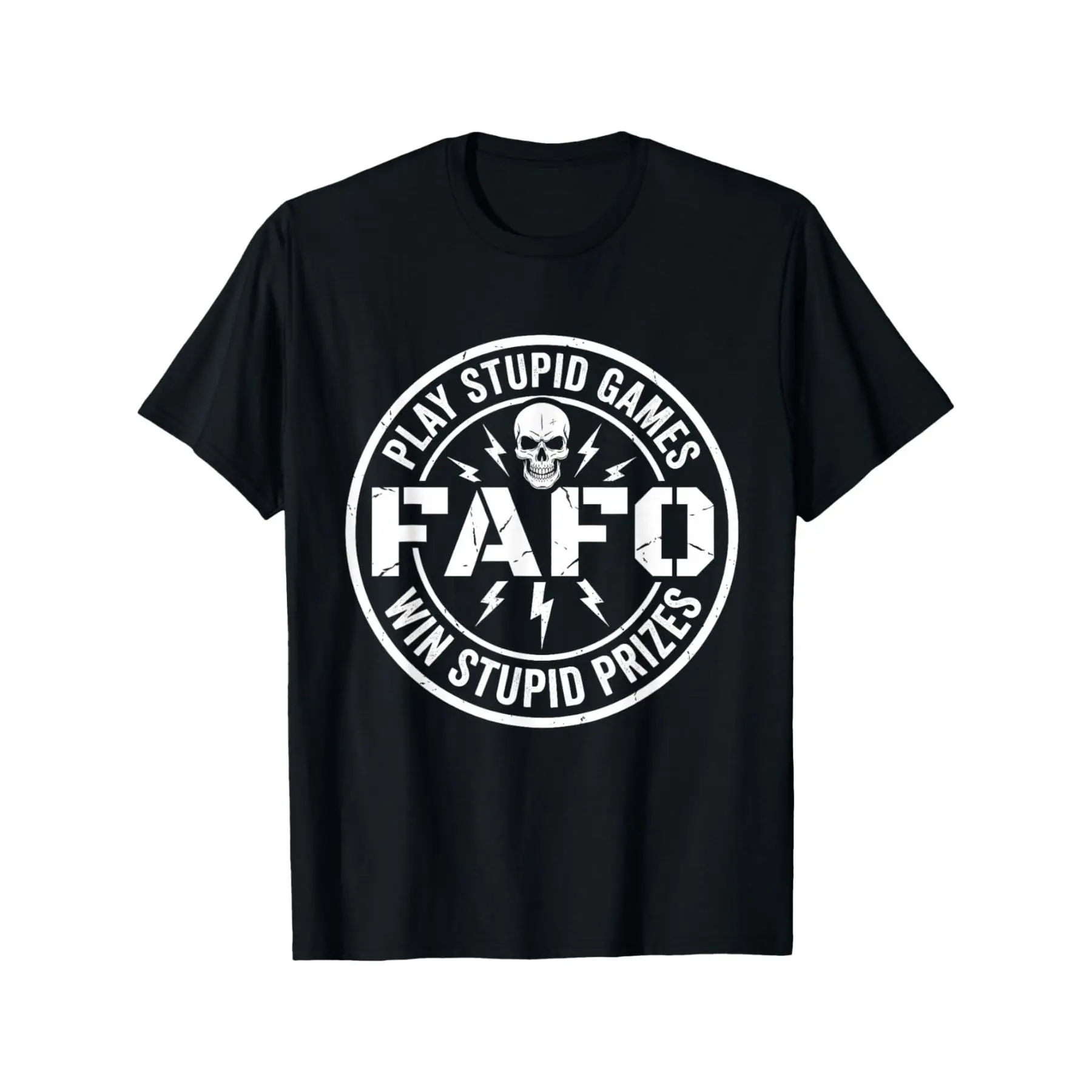 Men's Funny T-Shirt Play Stupid Games Win Stupid Prizes Graphic Tee Casual Short Sleeve Top