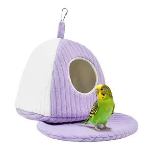Bird Hanging Hammock Nest Frame, Soft Plush Material, Winter Shelter for Parrots, Budgies, Hamsters, Bird Cage Accessory, Bird Supplies