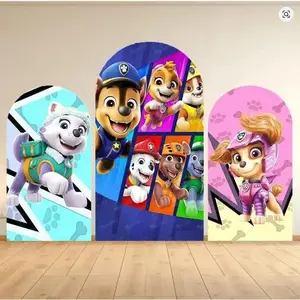 Paw Patrol themed arched background cover customizable children's birthday party decoration background baby shower arrangement
