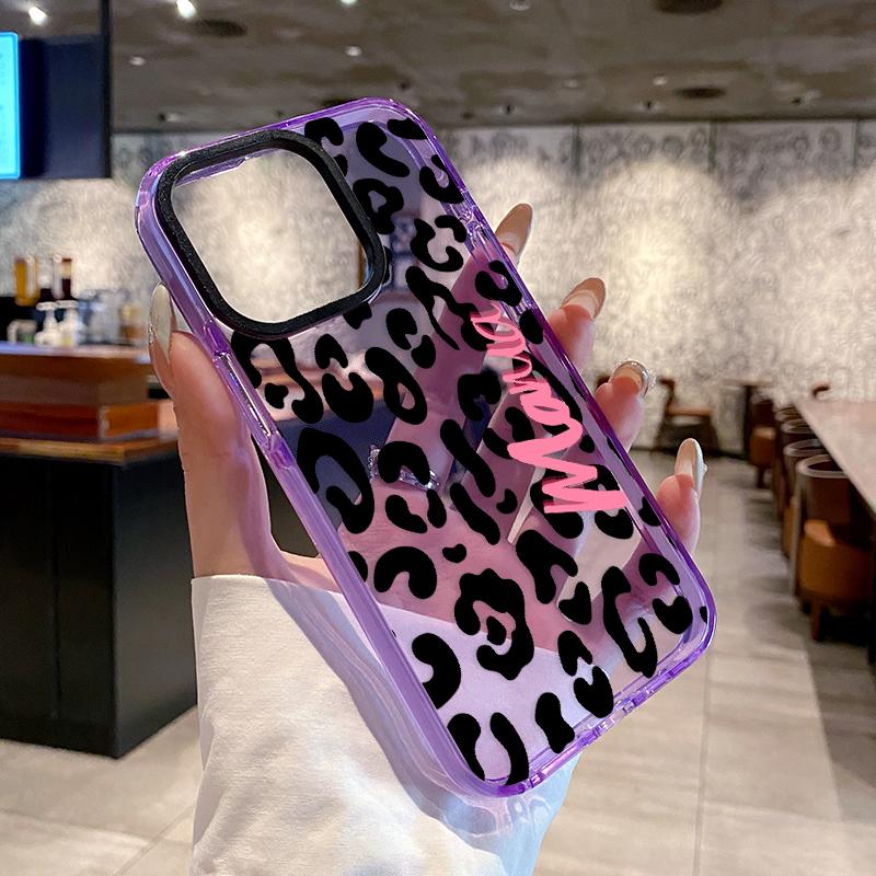 Phone Case for iPhone 16 Plus 15 Pro Max 14 13 12 11 Leopard Mama Pattern Non-Yellowing Shockproof Soft Silicone Transparent Cover