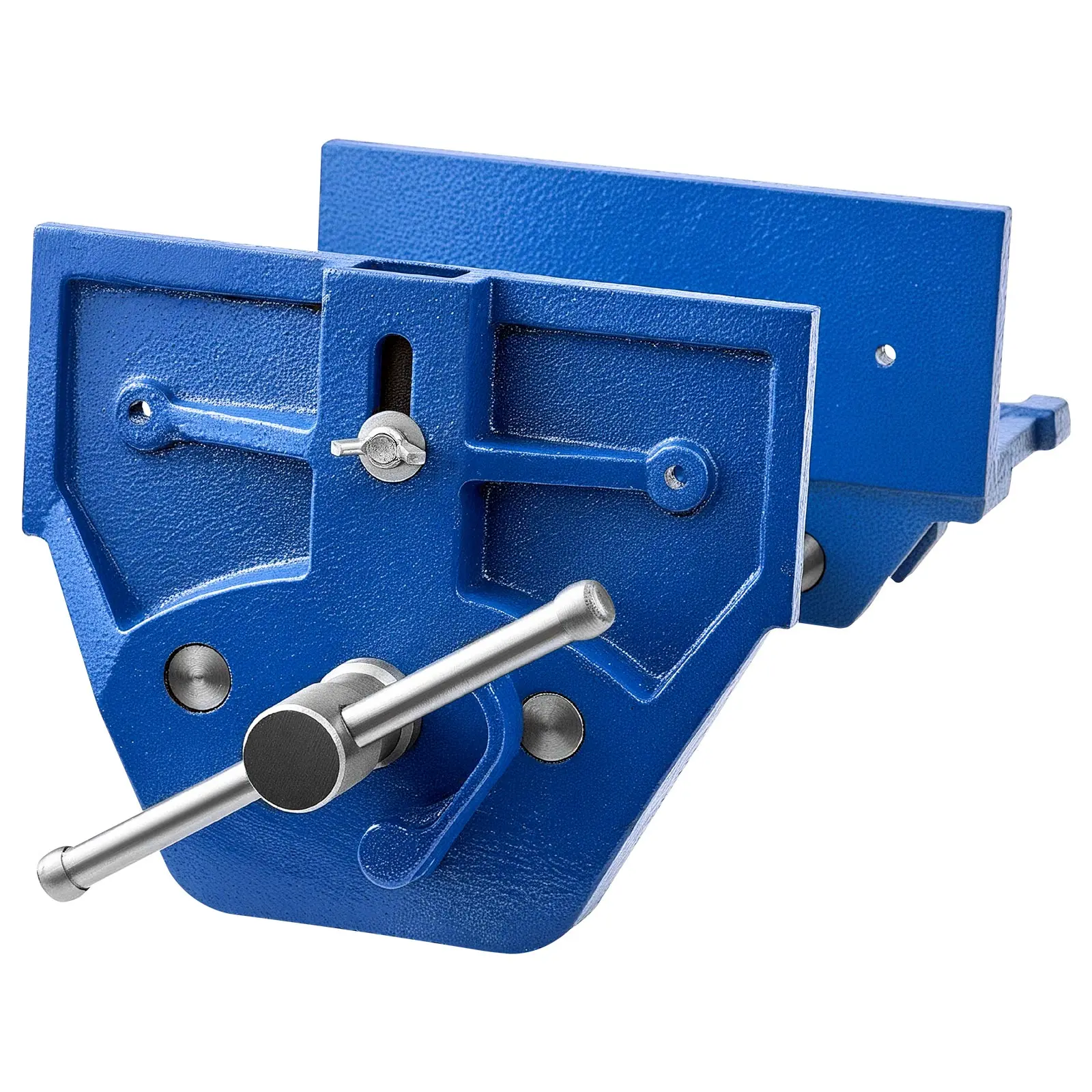 Rectangular Woodworking Vise, Cast Iron Clamping Tool, Single Unit with Adjustable Stop, Extra-Wide Jaw Width