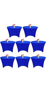 8 Pack 5FT Round Spandex Tablecloth 60" Black Table Cover, Round Table Cloth Washable Wrinkle Resistant Fitted Stretch Table Cover for Wedding Birthday Banquet Bar Events