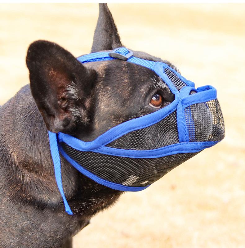 Dog Muzzle, Breathable Pitbull Muzzle, Adjustable Secure Fit, Prevents Biting & Accidental Eating, Perfect for French Bulldogs, American Bullies & Short-Snouted Breeds, Durable Mesh Dog Mouth Cover for Training, Walking & Grooming, Anti-Chew Dog Snout Gua
