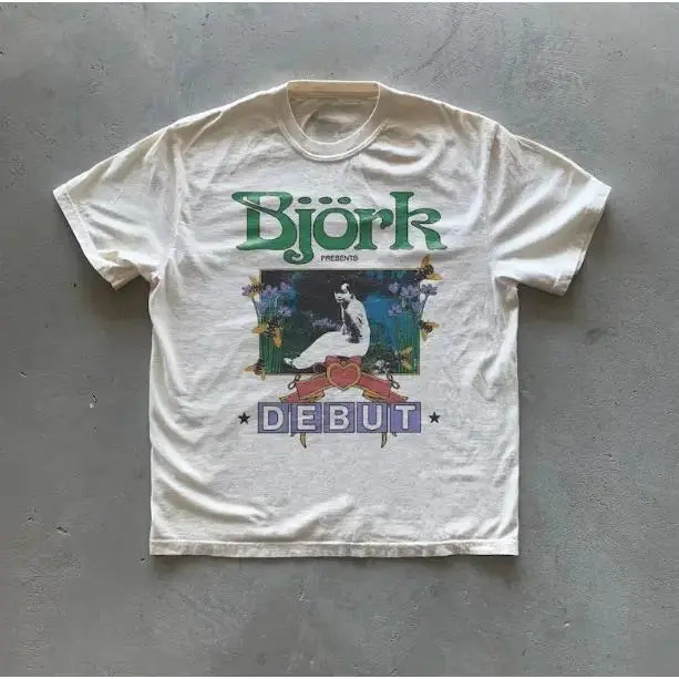 Y2k Bjork Debut T-Shirt, Vintage Graphic Tees Gothic Grunge Y2k Emo Scene Amity Affliction Style Clothes Men Women Streetwear