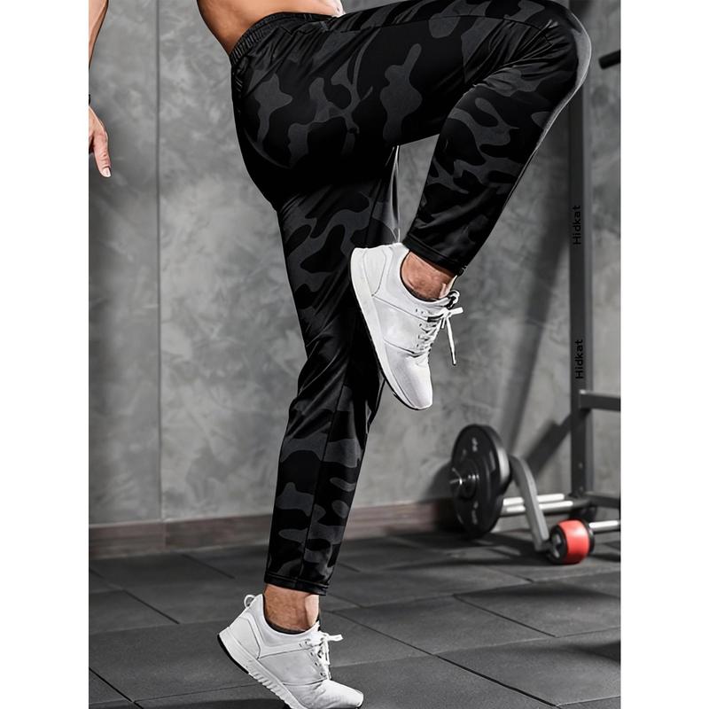 Men's Nylon Polyamide Regular Fit Sports Joggers - Adjustable Waist Drawstring, Zippered Storage Pocket, Cold Wash, Suitable for Outdoor Running & Spring-Summer-Autumn Work/Leisure