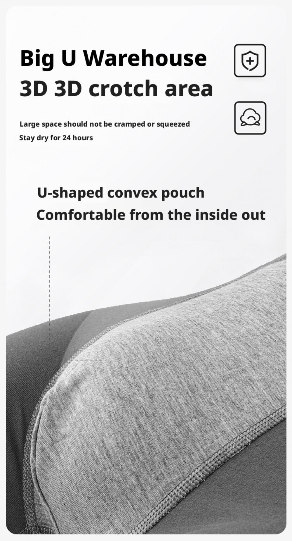 Men's Pure Cotton Boxer Briefs Graphene Infused Midweight Class Boxer Briefs Graphene Infused Breathable Moisture Wicking Comfortable Soft Midweight For Autumn Winter Daily Wear