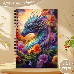 New Best-Selling A5 Rainbow Dragon Notebook, 100 Pages Sketchbook Spiral Bound Diary Book for Writing, Ideal for Drawing and Notes