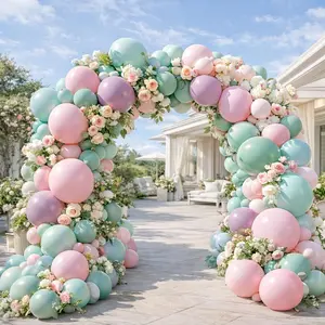 Double Stuffed Balloon Arch Kit - 84 count Thick Dusty , Sage Green & Lavender Pastel Balloon Garland for  Shower,  -  Matte Finish for Boho Wildflower & Daisy Theme Party